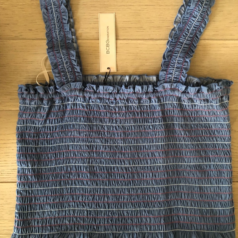 BCBGeneration Smocked Crop Top NWT